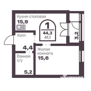 1-к квартира, вторичка, 41м2, 6/24 этаж