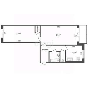 2-к квартира, вторичка, 48м2, 2/5 этаж