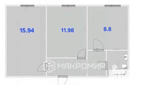 2-к квартира, вторичка, 48м2, 6/18 этаж