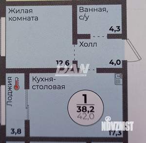 1-к квартира, вторичка, 38м2, 11/17 этаж