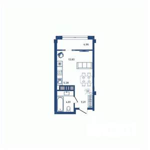 1-к квартира, вторичка, 38м2, 4/23 этаж