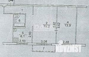 2-к квартира, вторичка, 47м2, 4/5 этаж