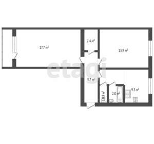 2-к квартира, вторичка, 54м2, 6/9 этаж