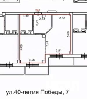 1-к квартира, вторичка, 43м2, 6/21 этаж