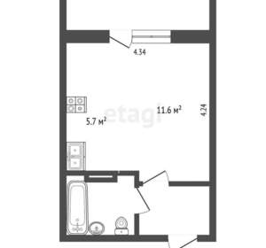 Студия квартира, вторичка, 24м2, 2/10 этаж
