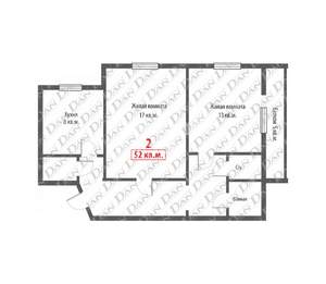 2-к квартира, вторичка, 53м2, 9/10 этаж