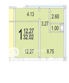 1-к квартира, вторичка, 31м2, 1/10 этаж