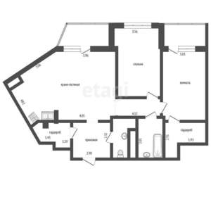 3-к квартира, вторичка, 95м2, 13/26 этаж