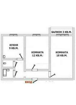 2-к квартира, вторичка, 50м2, 2/9 этаж