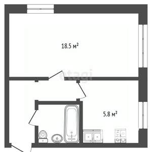 1-к квартира, вторичка, 31м2, 2/5 этаж