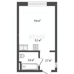Студия квартира, вторичка, 26м2, 4/20 этаж