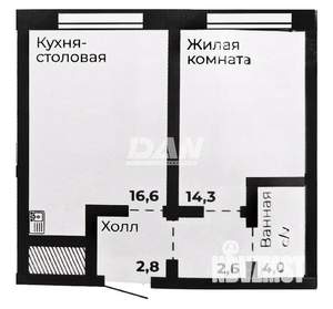 1-к квартира, вторичка, 40м2, 8/10 этаж