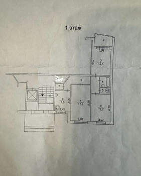 3-к квартира, вторичка, 65м2, 1/9 этаж