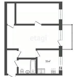 2-к квартира, вторичка, 45м2, 5/5 этаж