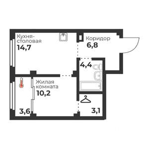 1-к квартира, вторичка, 39м2, 4/23 этаж