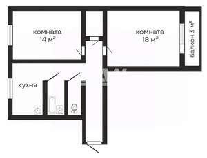 2-к квартира, вторичка, 54м2, 6/9 этаж