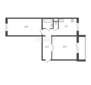 2-к квартира, вторичка, 54м2, 2/10 этаж