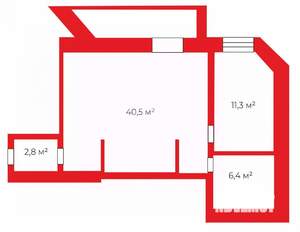 1-к квартира, вторичка, 61м2, 3/16 этаж