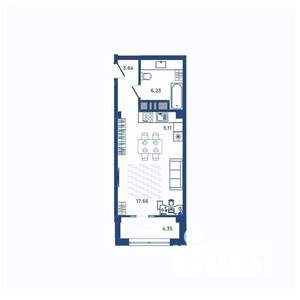 1-к квартира, вторичка, 33м2, 9/23 этаж