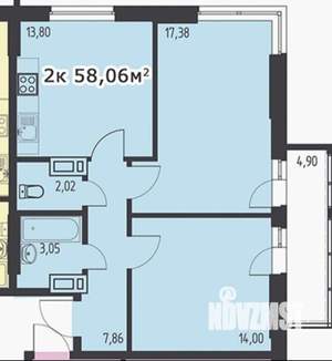 2-к квартира, вторичка, 60м2, 25/27 этаж