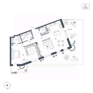 1-к квартира, вторичка, 129м2, 2/6 этаж