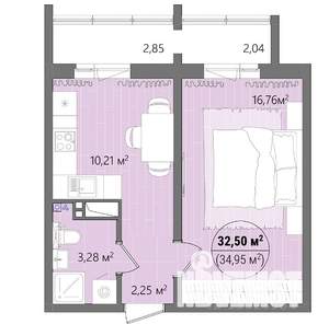 1-к квартира, вторичка, 38м2, 8/13 этаж