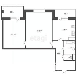 2-к квартира, вторичка, 69м2, 13/19 этаж