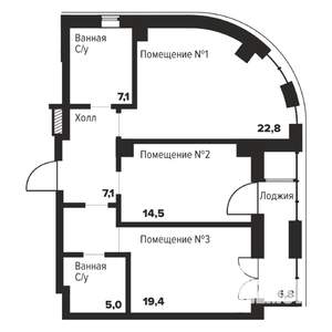 2-к квартира, строящийся дом, 76м2, 11/29 этаж