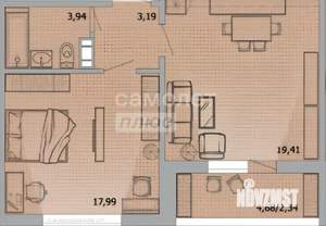 1-к квартира, вторичка, 50м2, 16/16 этаж