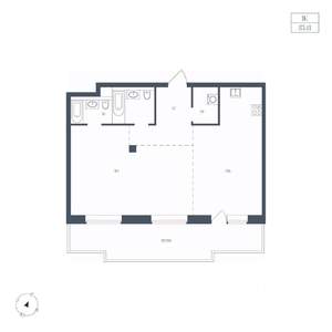 1-к квартира, вторичка, 83м2, 4/8 этаж