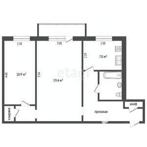 2-к квартира, вторичка, 46м2, 5/5 этаж