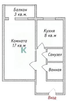1-к квартира, вторичка, 33м2, 8/10 этаж