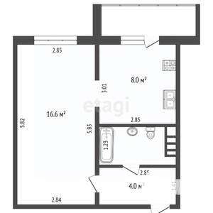 1-к квартира, вторичка, 32м2, 4/11 этаж