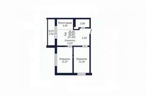 3-к квартира, вторичка, 51м2, 4/10 этаж