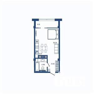 1-к квартира, вторичка, 34м2, 20/23 этаж