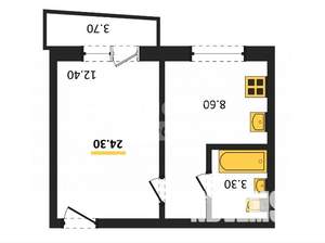 2-к квартира, вторичка, 24м2, 4/10 этаж