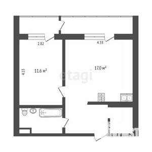 1-к квартира, вторичка, 40м2, 7/18 этаж