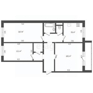 3-к квартира, вторичка, 72м2, 8/10 этаж