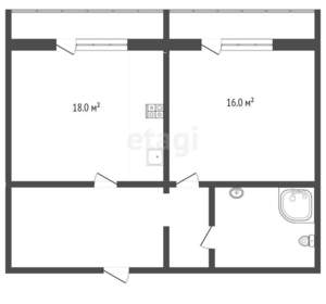 2-к квартира, вторичка, 48м2, 1/18 этаж