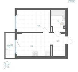 1-к квартира, вторичка, 37м2, 3/18 этаж