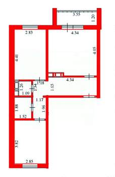 2-к квартира, вторичка, 56м2, 10/10 этаж