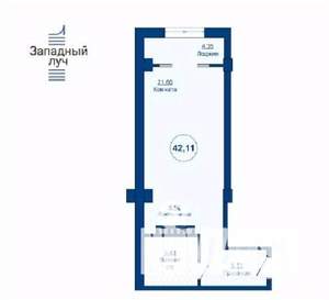 1-к квартира, вторичка, 42м2, 16/24 этаж