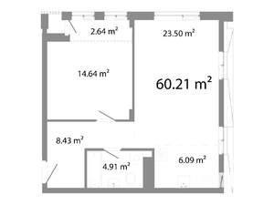 1-к квартира, строящийся дом, 60м2, 5/11 этаж