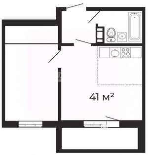 1-к квартира, вторичка, 41м2, 12/19 этаж