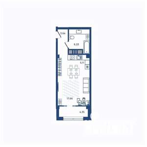 1-к квартира, вторичка, 47м2, 13/23 этаж