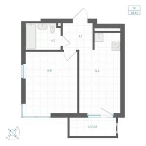 1-к квартира, вторичка, 38м2, 10/18 этаж