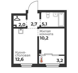 1-к квартира, вторичка, 33м2, 2/23 этаж