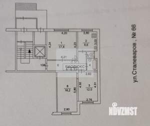3-к квартира, вторичка, 68м2, 1/9 этаж