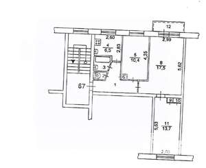 3-к квартира, вторичка, 59м2, 5/5 этаж