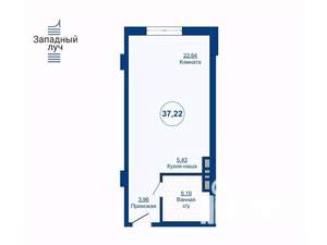 1-к квартира, вторичка, 37м2, 2/25 этаж